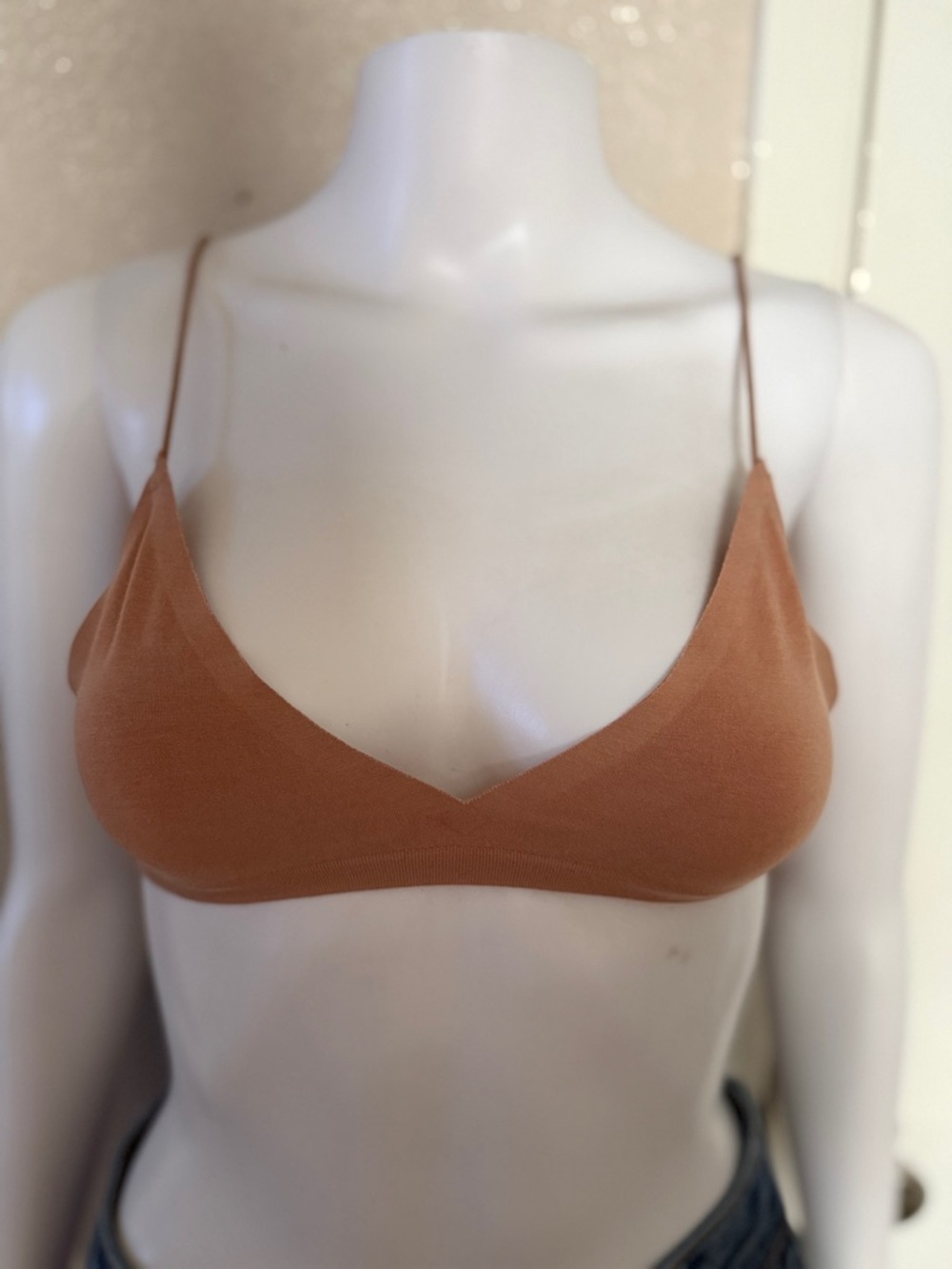 Zara Thin-Strap Bralette in Rust